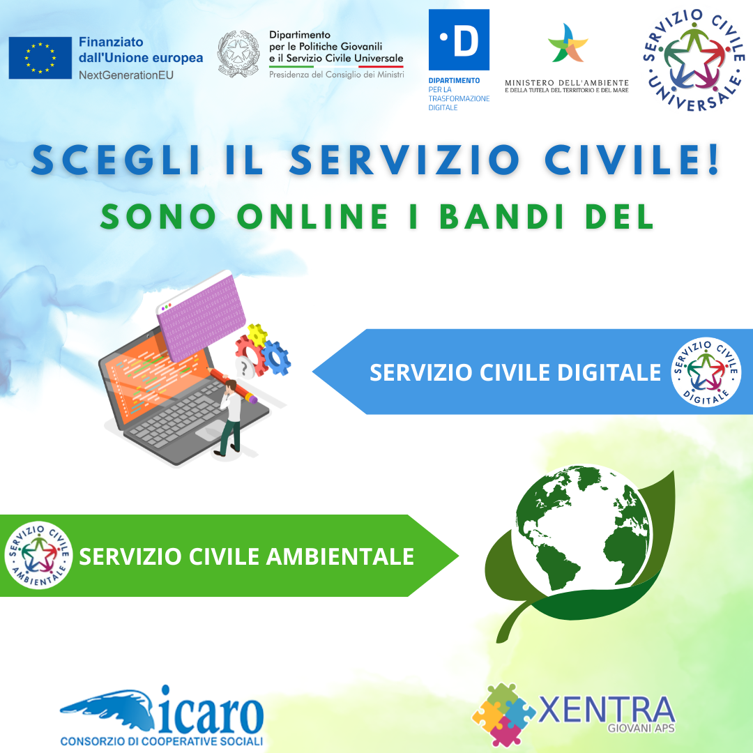 BANDO PER LA SELEZIONE DI n. 5 OPERATORI VOLONTARI “SERVIZIO CIVILE DIGITALE 2024” E DI N. 8 OPERATORI VOLONTARI “SERVIZIO CIVILE AMBIENTALE 2023”